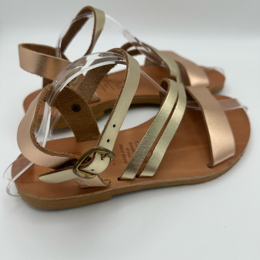 Iris Hand Made Greek Genuine Leather Sandals Size EU 37 Tan, Gold, Rose Gold - Picture 6 of 7